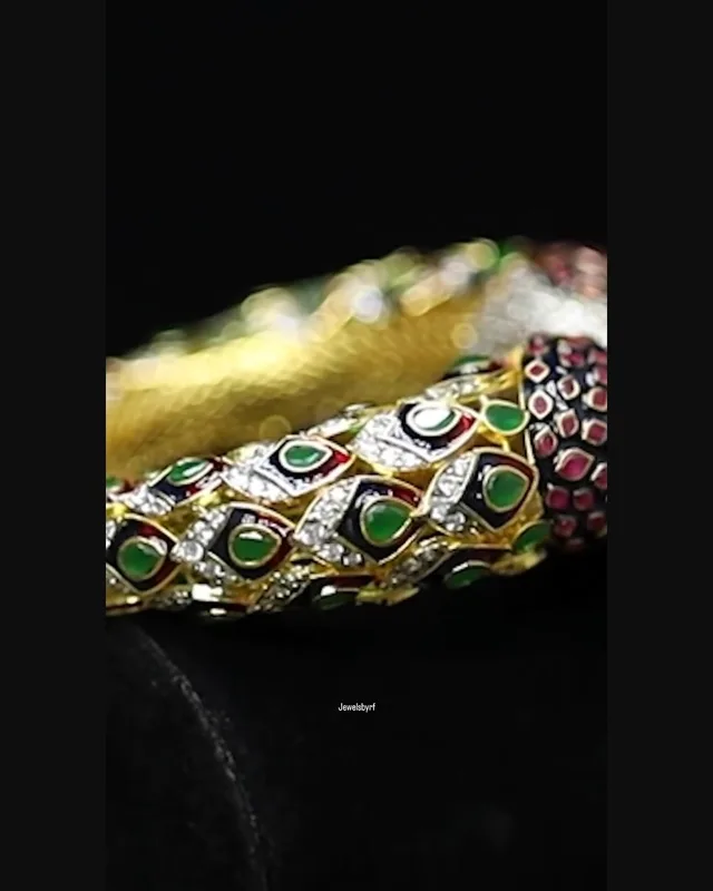 Garden Peacock Bangle by RF Jewels, view 3