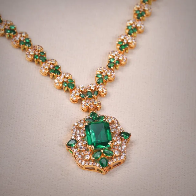 Emerald Necklace by Jewels by RF, view 3
