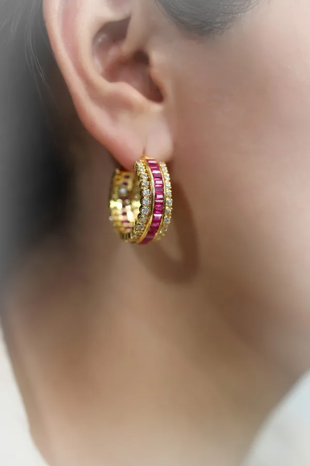 Ruby Hoops by Jewels by RF
