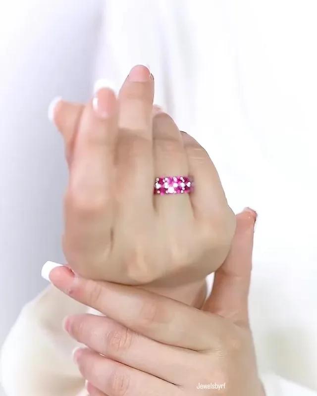 Rose Ruby Band worn by our model, RF Jewels