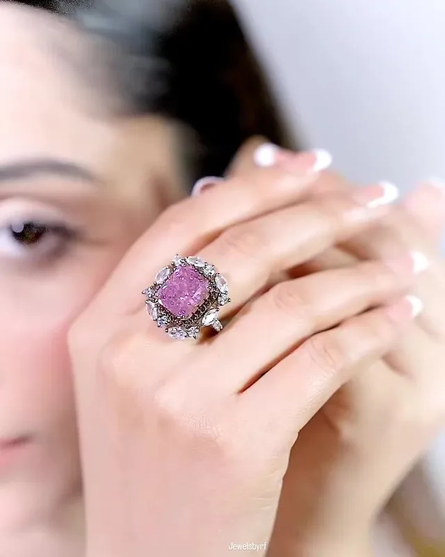 Pink Berry Ring worn by our model, RF Jewels