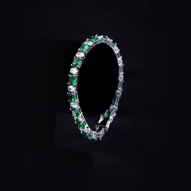Emerald Tennis Bracelet by Jewels by RF, view 3
