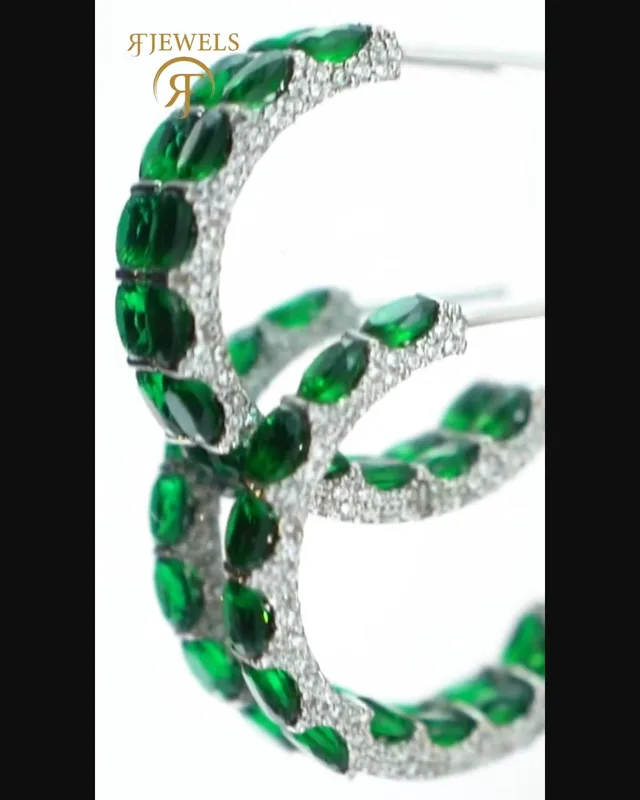 Emerald Half Hoops by RF Jewels