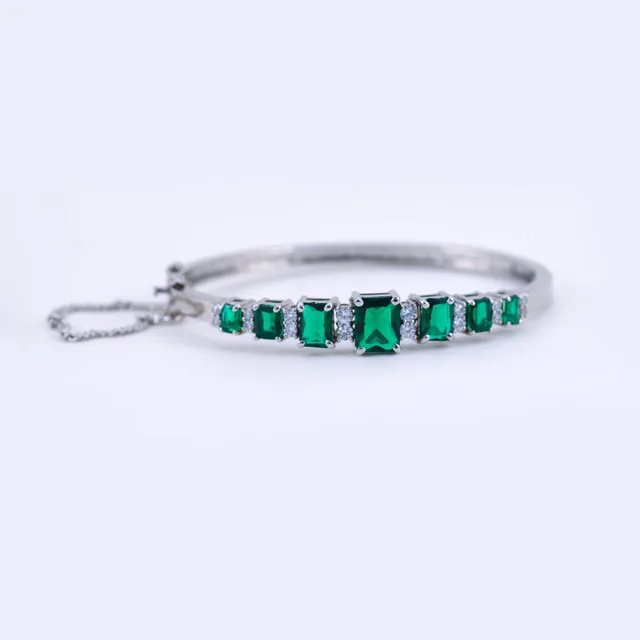 Emerald Esque Bangle by Jewels by RF, view 2