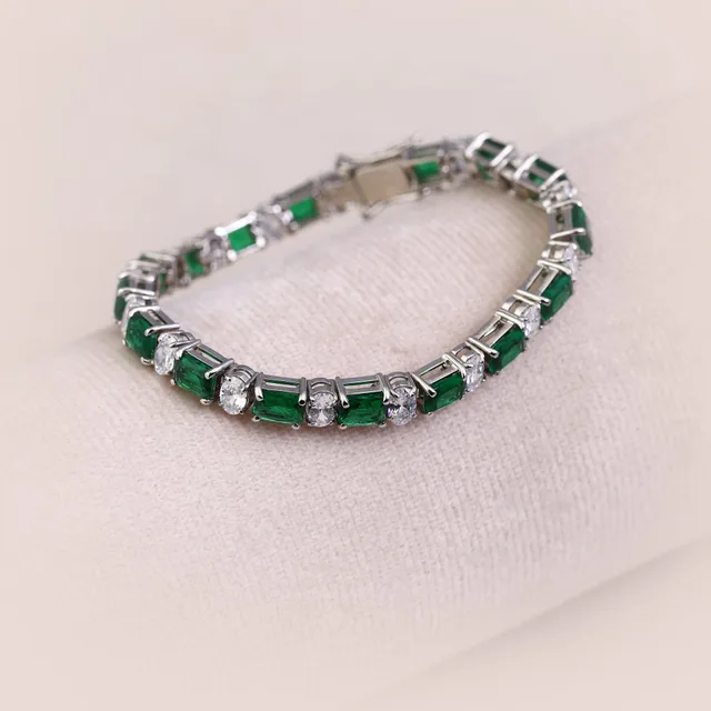 Emerald Tennis Bracelet by Jewels by RF, view 4