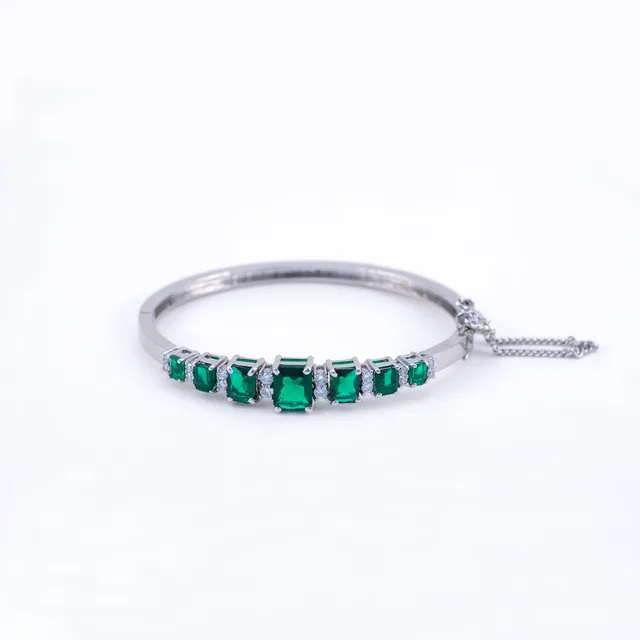 Emerald Esque Bangle by Jewels by RF, view 4