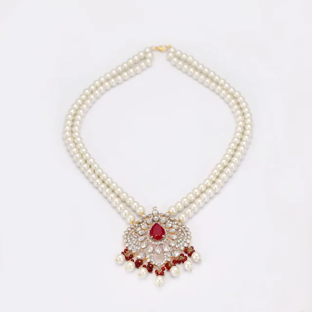 Raj Polki Ruby Pendant by Jewels by RF, view 2