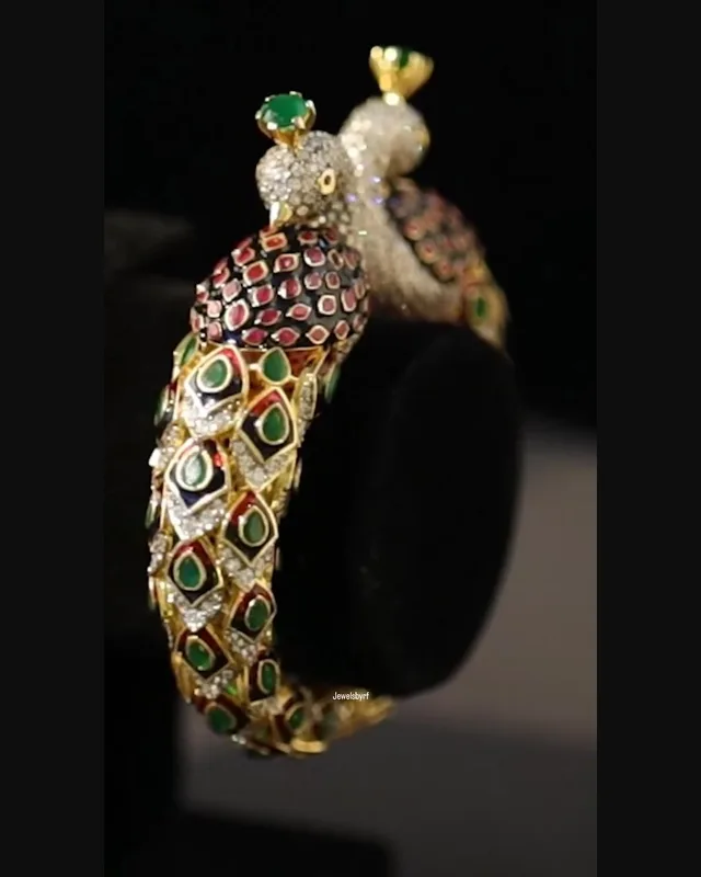 Garden Peacock Bangle by RF Jewels, view 4