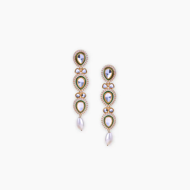 Kundan Earrings by Jewels by RF, view 2